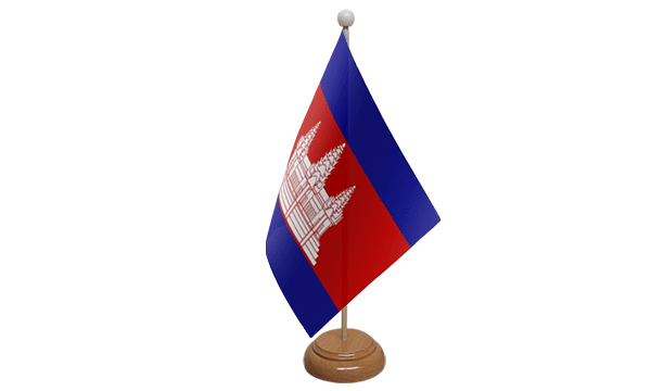 Cambodia Small Flag with Wooden Stand